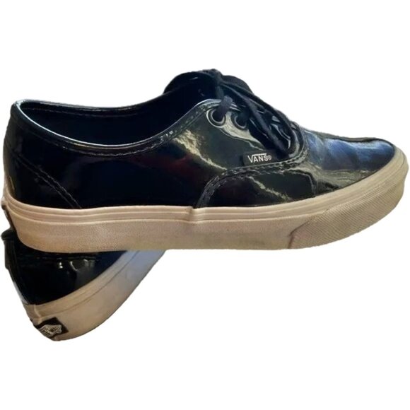 Vans Patent Leather Authentic Sneakers, Black, with holographic reflection - Picture 4 of 6